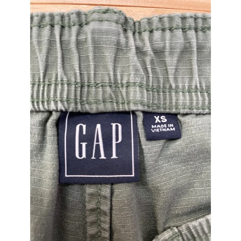 Gap Mens XS Olive Green Ripstop Elastic Waist Easy Pants Stretch Cotton Casual‎